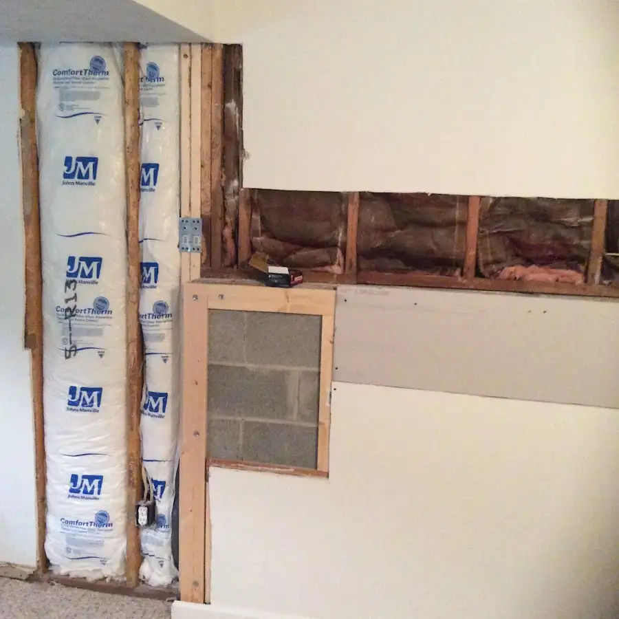 Wall insulation replacement during Contents Cleaning & Restoration in Elsmere